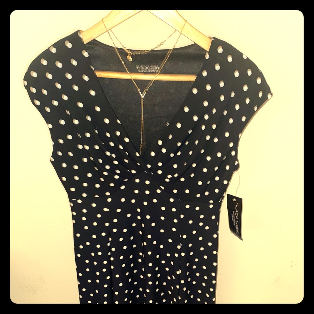 NWT black and white polka dot Black Label dress